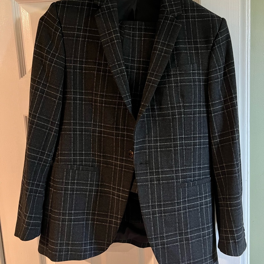 Zara Charcoal Plaid Blazer